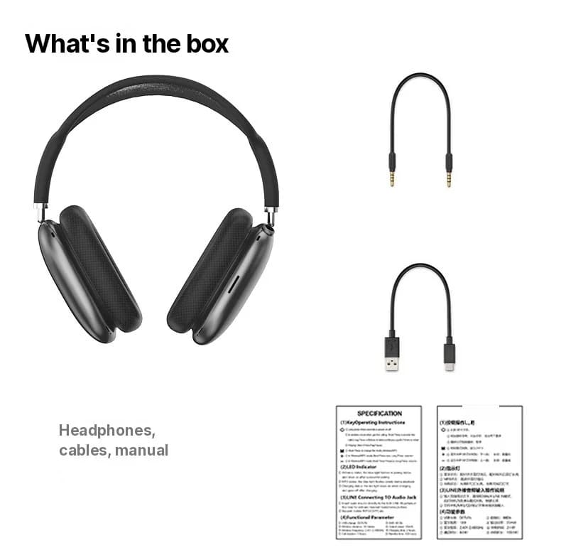 Căști over-ear Bluetooth 5.4 cu buton rotativ și radio FM