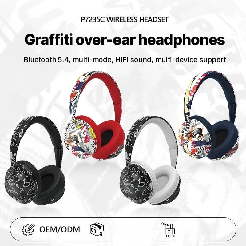 Căști wireless over-ear cu Bluetooth 5.4 și slot pentru card TF
