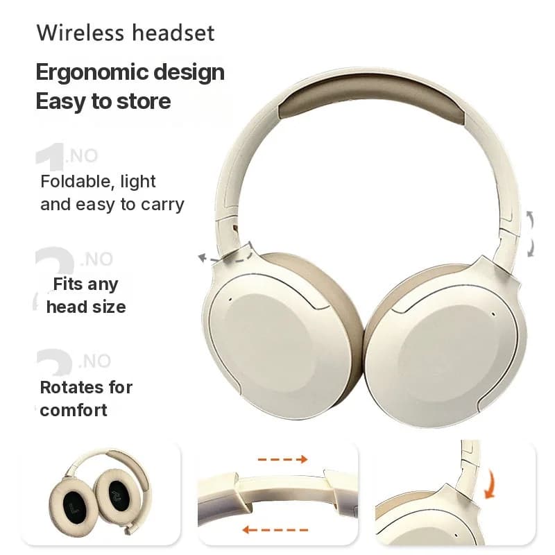 Căști Bluetooth wireless over-ear cu latență redusă și autonomie lungă