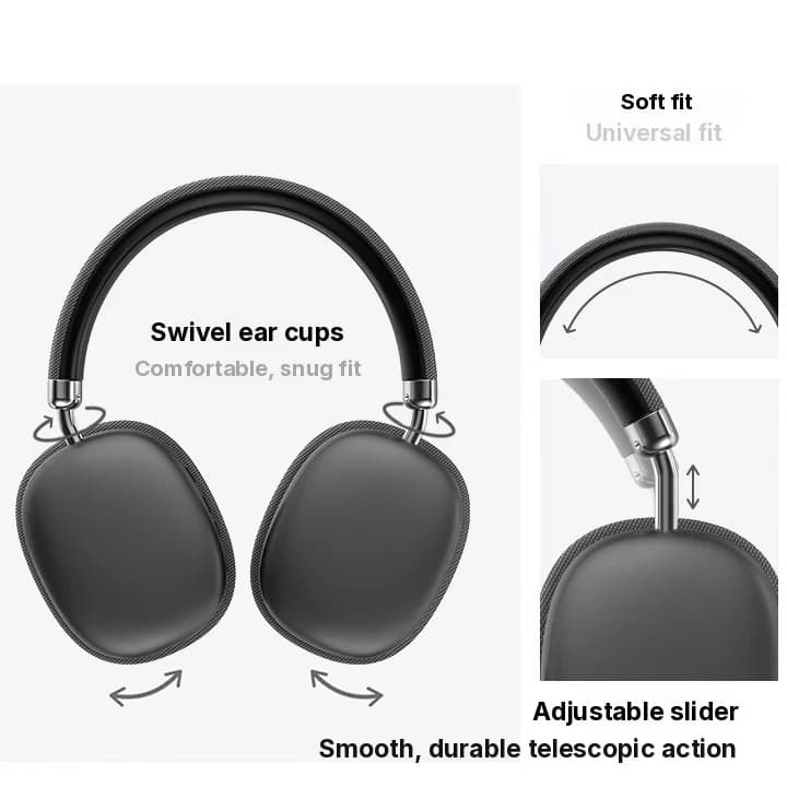 Căști wireless Bluetooth over-ear cu bas profund și încărcare Type-C
