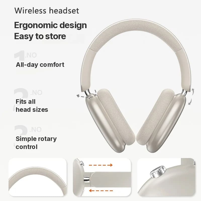 Căști wireless over-ear cu anulare activă a zgomotului și autonomie lungă