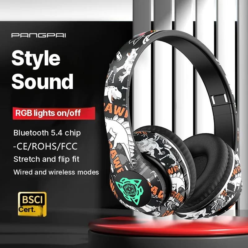 Căști wireless Bluetooth over-ear cu microfon, driver 40mm, baterie 350mAh