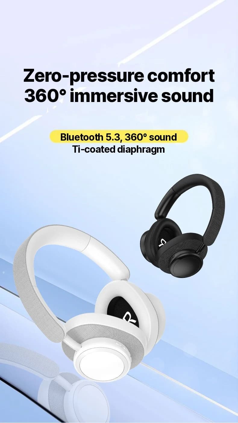 Căști Bluetooth wireless over-ear cu finisaj textil și autonomie lungă