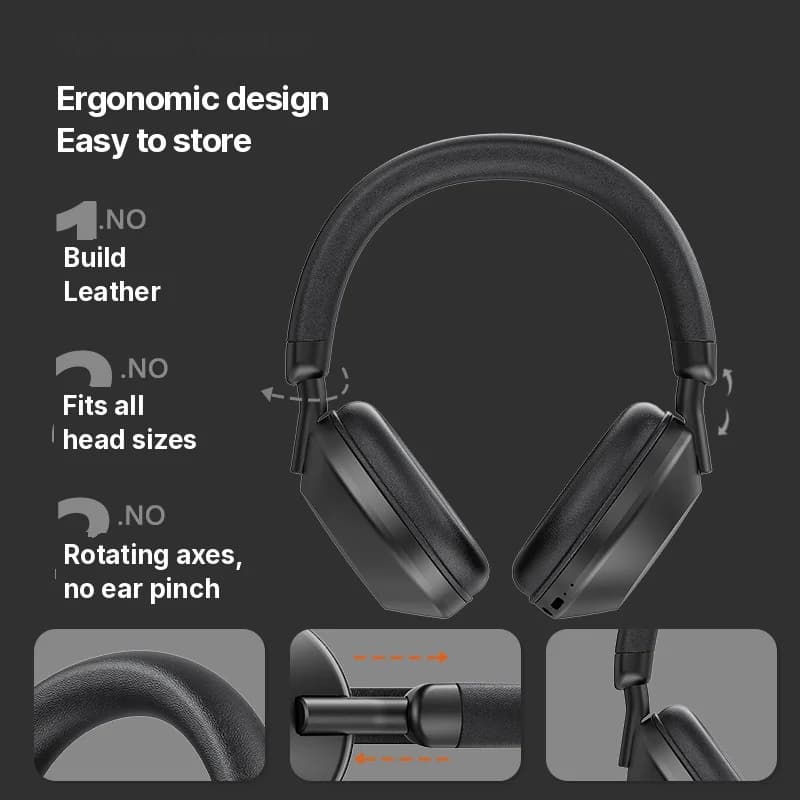 Căști wireless over-ear cu radio FM și Bluetooth 5.4