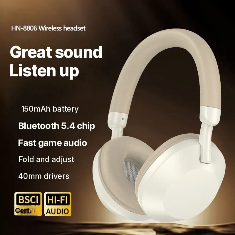 Căști wireless over-ear cu radio FM și Bluetooth 5.4