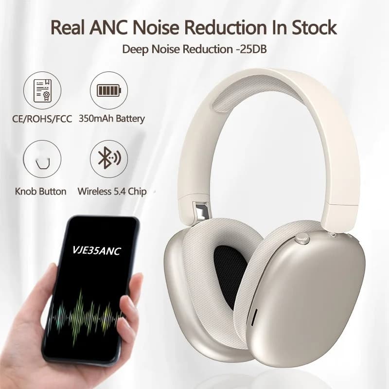 Căști wireless Bluetooth cu anulare activă a zgomotului și microfon