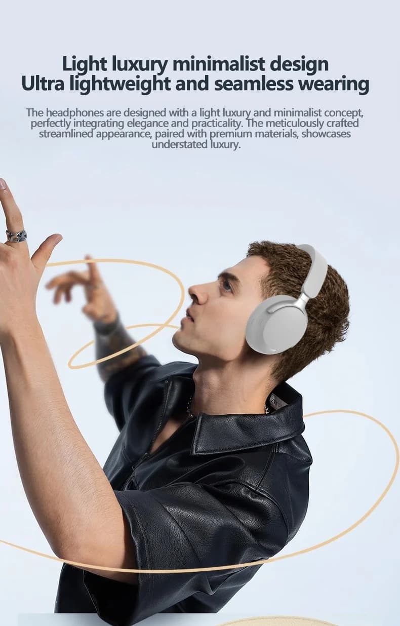 Căști wireless Bluetooth over-ear cu sunet stereo 3D și autonomie lungă