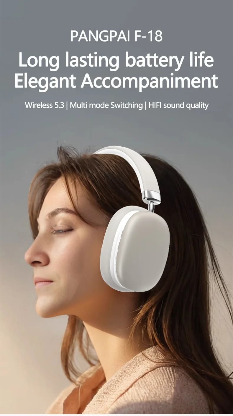 Căști wireless over-ear cu radio FM, slot TF și mod cu fir