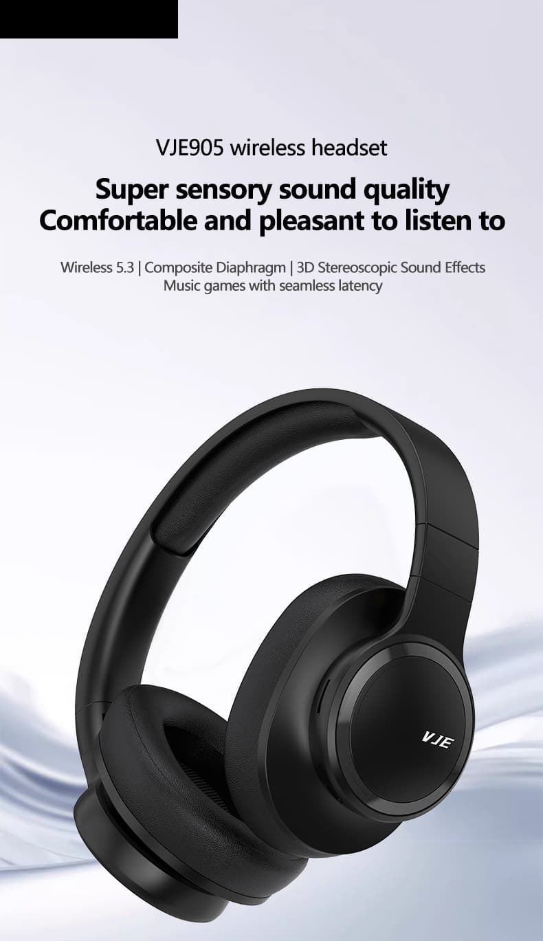 Căști Wireless Bluetooth Over-Ear cu Microfon și Bass Profund