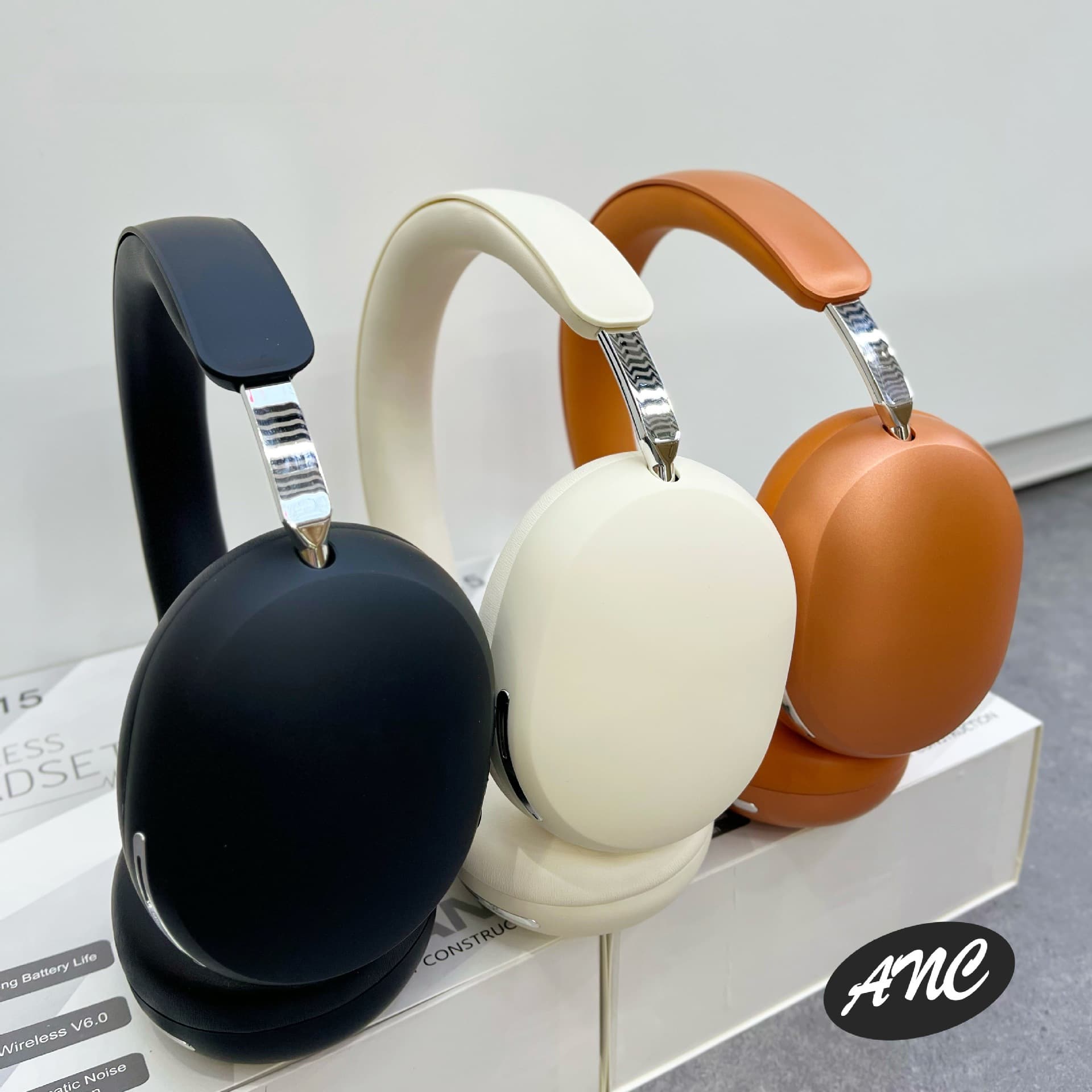 Căști wireless over-ear cu ANC și încărcare Type-C
